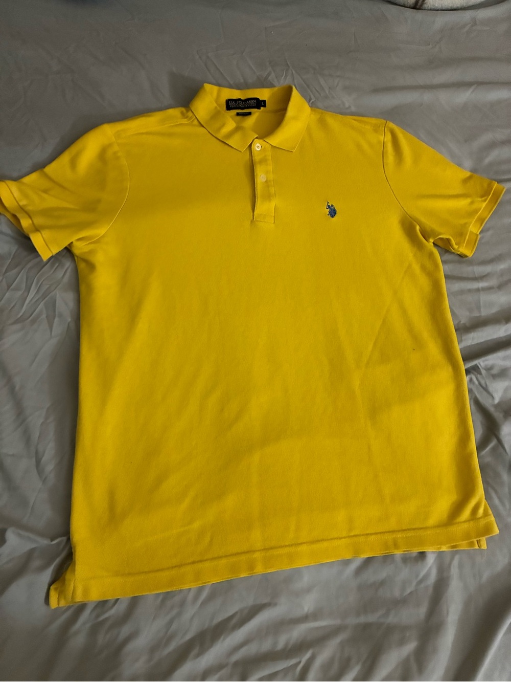 Men's US Polo Assn Yellow Polo Shirt with Embroidered Logo